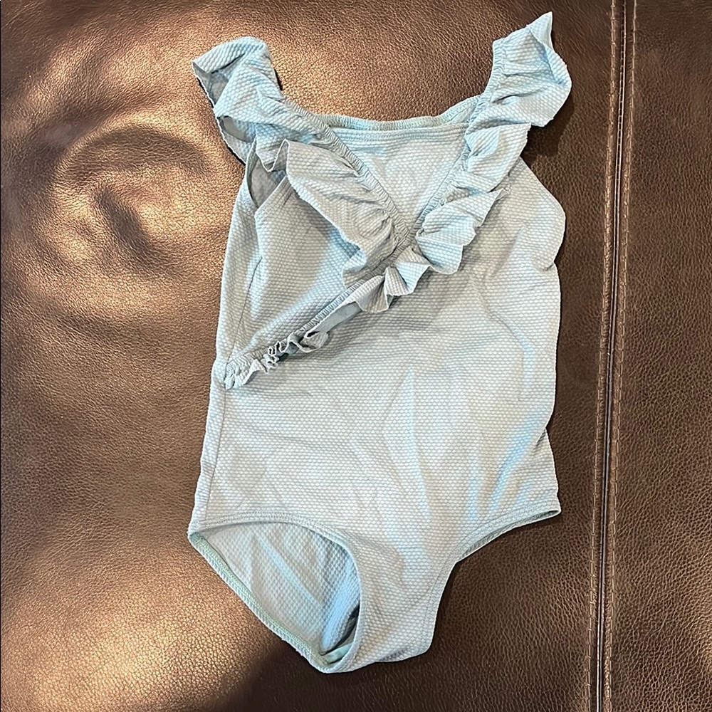 Light Blue Ruffled Kids One Piece